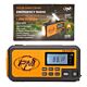 Prenosni radio PNI DYN300, z dinamom, solarnim polnjenjem, svetilko, powerbank 4000 mAh, SOS, oranžen