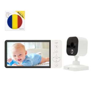 Video otroški monitor PNI BM500 Paket 5-palčni brezžični zaslon 2,4 GHz in lepljiva ploščica