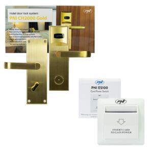 Paket za nadzor dostopa za hotel Yala PNI CH2000R Gold in stikalo za kartice PNI ES100