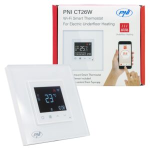 Pametni termostat PNI CT26W WiFi za električno talno ogrevanje ali črpalno skupino, vključen talni senzor, 10A, m