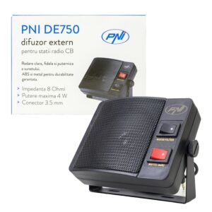 Zunanji zvočnik PNI DE750 za CB radijske postaje, 8 Ohmov, 4 W, 3 inčni zvočnik, 3,5 mm priključek