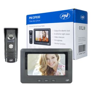 Video domofon PNI DF930 z 1 monitorjem, 7 inčni LCD zaslon, 800x480, elektromagnetni yala izhod, črn