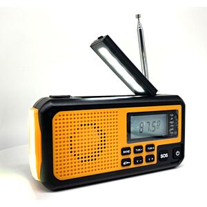 Prenosni radio PNI DYN300 Orange z dinamom, svetilko, solarnim polnjenjem, powerbank 4000 mAh, SOS