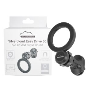 Magnetni nosilec za mobilni telefon Silvercloud Easy Drive 30 tipa Magsafe, pritrjen v prezračevalno rešetko