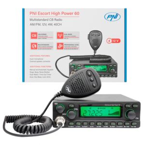 CB radijska postaja PNI Escort High Power 60 večstandardna, 60 W FM/AM, 12 V, ASQ, RF Gain
