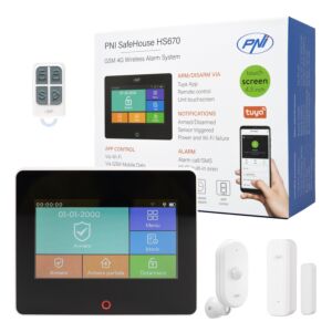 PNI SafeHouse HS670 WiFi GSM 4G brezžični alarmni sistem, barvni zaslon na dotik, 99 brezžičnih območij, podpora 5 telefonskih številk