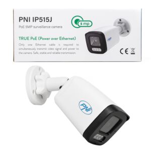 Videonadzorna kamera PNI IP515J POE, bullet 5MP, 2.8mm, za zunanjo uporabo, bela