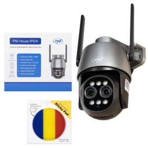 Paxhet PNI hiša IP574 video nadzorna kamera z Wi-Fi, PTZ, dvojno lečo z zastavico Sticky Pad