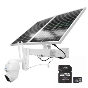 PNI IP60 paket video nadzorne kamere v živo PTZ s sončno celico, 2MP, GSM 4G in 128GB PNI MicroSD kartico