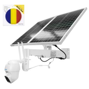 Paket kamer za video nadzor PNI IP60 v živo PTZ s sončnim panelom, 2MP, GSM 4G in lepljivo zastavico