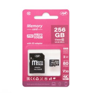 PNI 256GB pomnilniška kartica MicroSD z adapterjem SD
