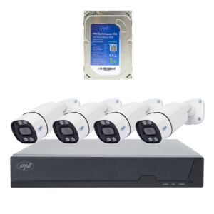 Komplet za video nadzor PNI House IPMAX POE 8, NVR s 4 kamerami in trdim diskom PNI SafeHouse 1TB