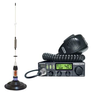Kit Radio CB President MARTIN ASC + CB Antena PNI ML70, dolžina 70cm, 26-30MHz, 200W