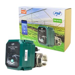 Pametni vodni ventil PNI SV180 Wi-Fi povezljivost, IP65, DN25 1 tol, aplikacija Tuya, združljiv z Amazon Alexa