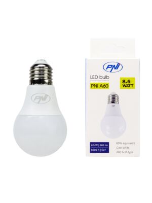 LED žarnica PNI A60, 8,5 W, 806 lm, 6500 W, grlo E27