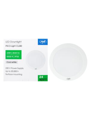 PNI D-Light CL240 24W LED stropna svetilka, okrogla 29 cm, 6500K, napajanje 230V, 2640 lm, bela