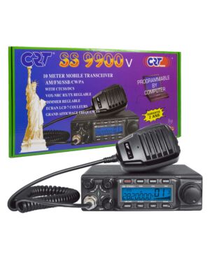 Amaterska radijska postaja CRT SS 9900V AM, FM, LSB, USB, CW 28-29.7Mhz, ASQ, DTMF, Roger Beep, 12V, CTCSS, DCS, programabilna