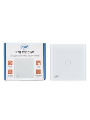 Enostavno lestvičasto stikalo in križno stikalo na dotik PNI CS101W iz stekla, belo z LED indikatorjem, 800W