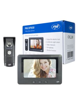 Video domofon PNI DF930 z 1 monitorjem, 7 inčni LCD zaslon, 800x480, elektromagnetni yala izhod, črn