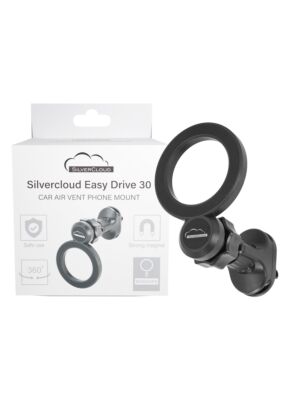 Magnetni nosilec za mobilni telefon Silvercloud Easy Drive 30 tipa Magsafe, pritrjen v prezračevalno rešetko