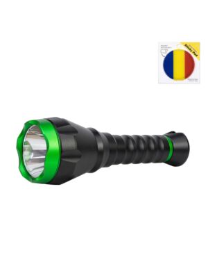 Svetilka PNI Adventure F750 z zeleno lučjo iz aluminija z lepljivo zastavico