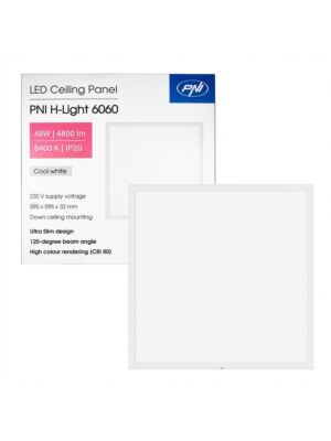 LED panel PNI H-Light 6060 48W, 600x600mm, 4800lm, 6400K, notranji, vgradni