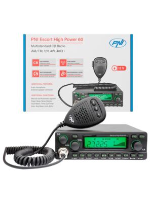 CB radijska postaja PNI Escort High Power 60 večstandardna, 60 W FM/AM, 12 V, ASQ, RF Gain