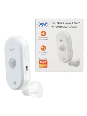 PNI SafeHouse HS401 PIR senzor gibanja z Wi-Fi, združljiv z aplikacijo Tuya, 80dB zvočni alarm, vgrajen zvočnik