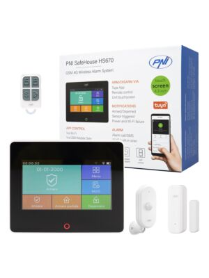 PNI SafeHouse HS670 WiFi GSM 4G brezžični alarmni sistem, barvni zaslon na dotik, 99 brezžičnih območij, podpora 5 telefonskih številk