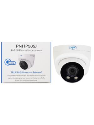 Videonadzorna kamera PNI IP505J POE, 5MP, dome, 2.8mm, za zunanjo uporabo, bela