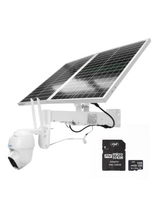 PNI IP60 paket video nadzorne kamere v živo PTZ s sončno celico, 2MP, GSM 4G in 128GB PNI MicroSD kartico