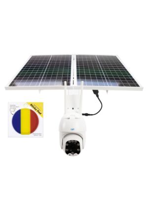Paket kamer za video nadzor PNI IP60 v živo PTZ s sončnim panelom, 2MP, GSM 4G in lepljivo zastavico