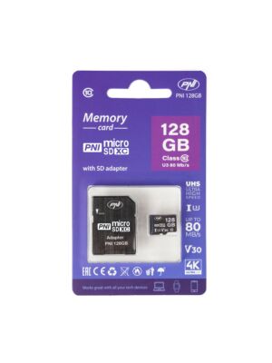 Pomnilniška kartica PNI 128 GB MicroSD z SD adapterjem