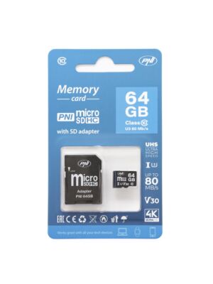 PNI 64 GB MicroSD pomnilniška kartica s SD adapterjem