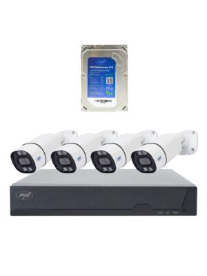 Komplet za video nadzor PNI House IPMAX POE 8, NVR s 4 kamerami in trdim diskom PNI SafeHouse 1TB