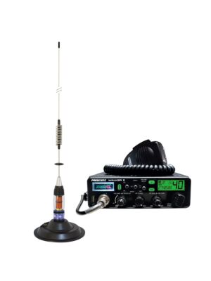 Kit Radio CB President WALKER II ASC + CB Antena PNI ML70, dolžina 70cm, 26-30MHz, 200W