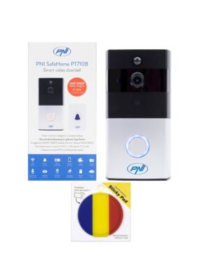 Paket pametnega video domofona PNI SafeHome PT710B WiFi HD, P2P in lepljiva zastavica