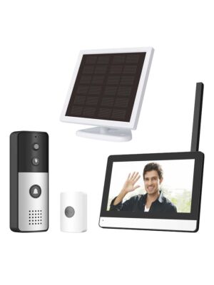 Brezžični pametni video domofon PNI SafeHome PT770 WiFi, Full HD 1080P, enota za vrata s sončno celico, Tuya Smart, v