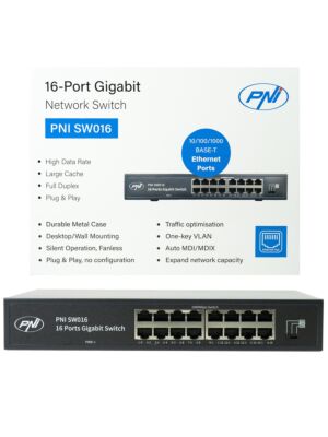 Stikalo PNI SW016, 16 x 10/100/1000 Mbps, Gigabit, kovinsko ohišje