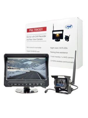 PNI TRK501 brezžična LCD vzvratna kamera in monitor z DVR funkcijo, režo za micro SD kartico, IR LED lučmi za tovornjak