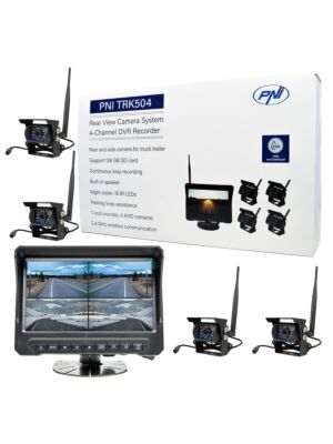 PNI TRK504 brezžični videonadzorni komplet za tovorni DVR z LCD monitorjem in 4 kamerami