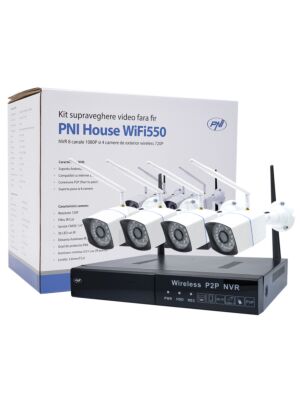 Komplet za video nadzor PNI House WiFi550 NVR in 4 brezžične kamere, 1,0MP