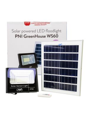 LED reflektor 50W PNI GreenHouse WS60 s solarnim panelom, 12AH baterijo in senzorjem gibanja