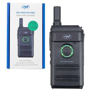 Prenosna radijska postaja PNI PMR R10 PRO, brez polnilnika, 446 MHz, 0,5 W, 16 programabilnih kanalov, 16 PMR in 50 CTCSS tonov