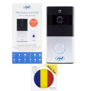 Paket pametnega video domofona PNI SafeHome PT710B WiFi HD, P2P in lepljiva zastavica
